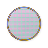 Packed Party Circus Soiree Round Paper Placemats 10ct - Gold Foil Purple Teal Blue Plaid 15 Inch Placemats for Circus Birthday Tables