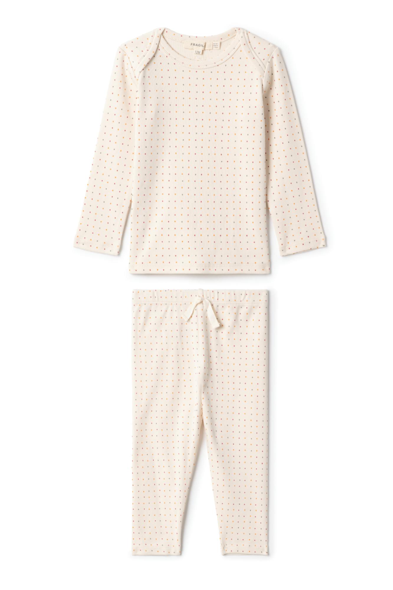 Multi Print Ribbed Elastic Waist Top and Pants Two Piece Set