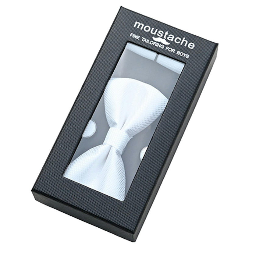 White Crosshatched Bowtie Set
