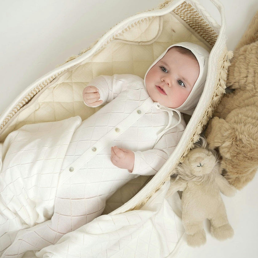 Diamond Pointelle Long Sleeve Footie