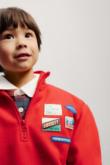 Cloudy Fleece Sweatshirt Chinese Red