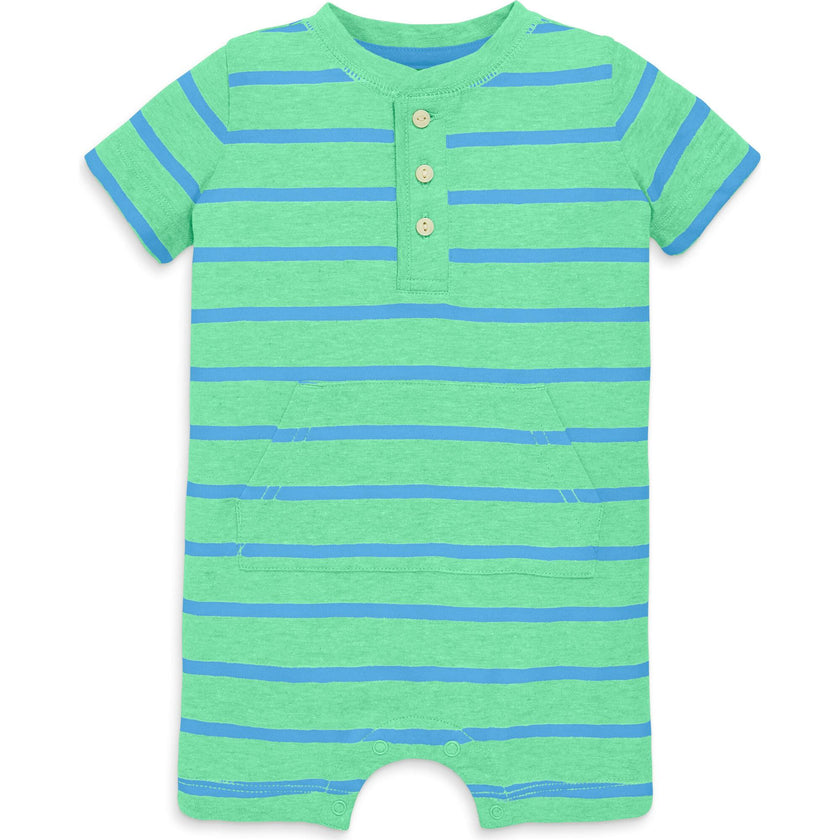 Baby heathered henley shortie in stripe