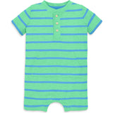 Baby heathered henley shortie in stripe