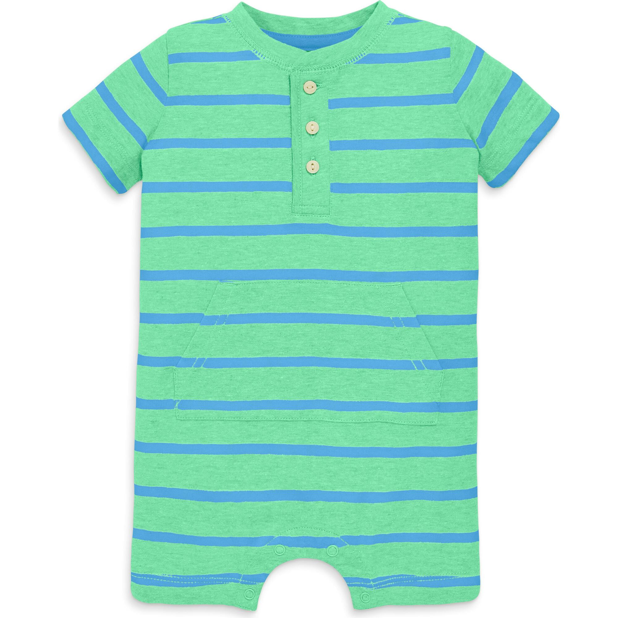 Baby heathered henley shortie in stripe