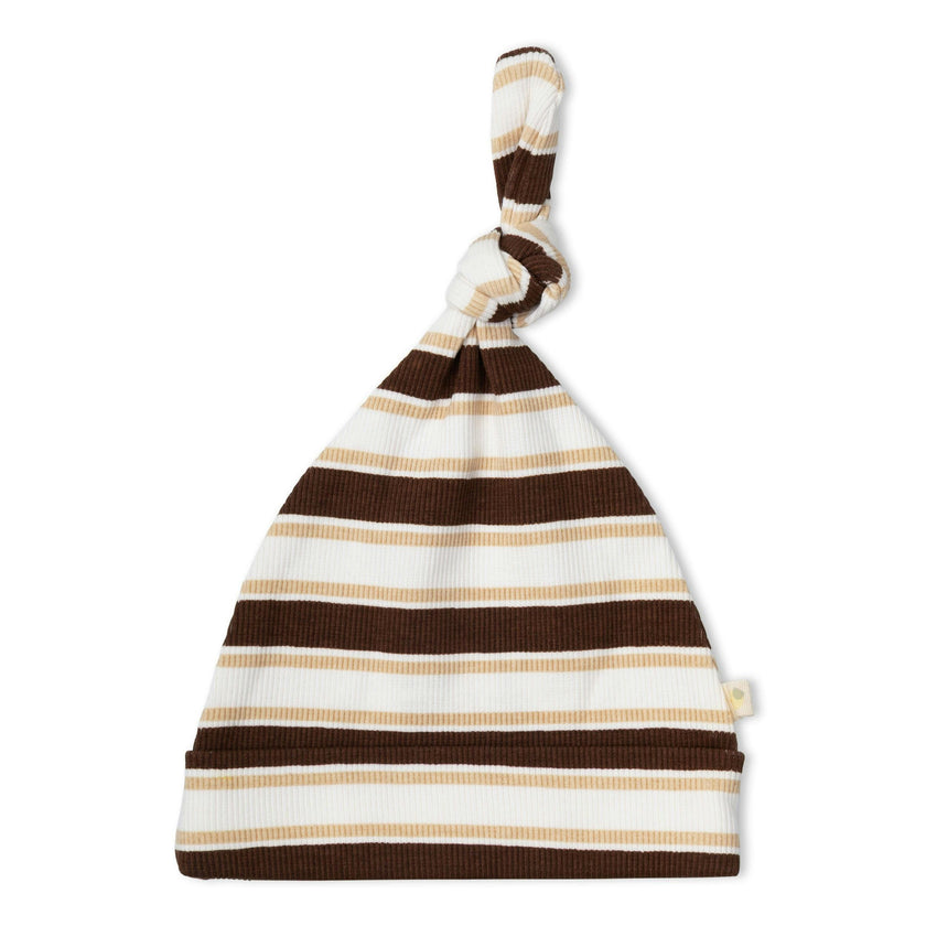 Organic Kimono Infant Sleep Gown - Cocoa Stripe