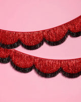 Red + Black Scallop Fringe - scalloped banner