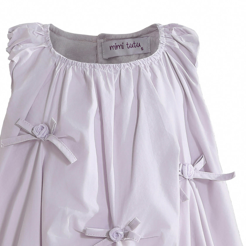 Purple Verona Bow Rosette Balloon Dress