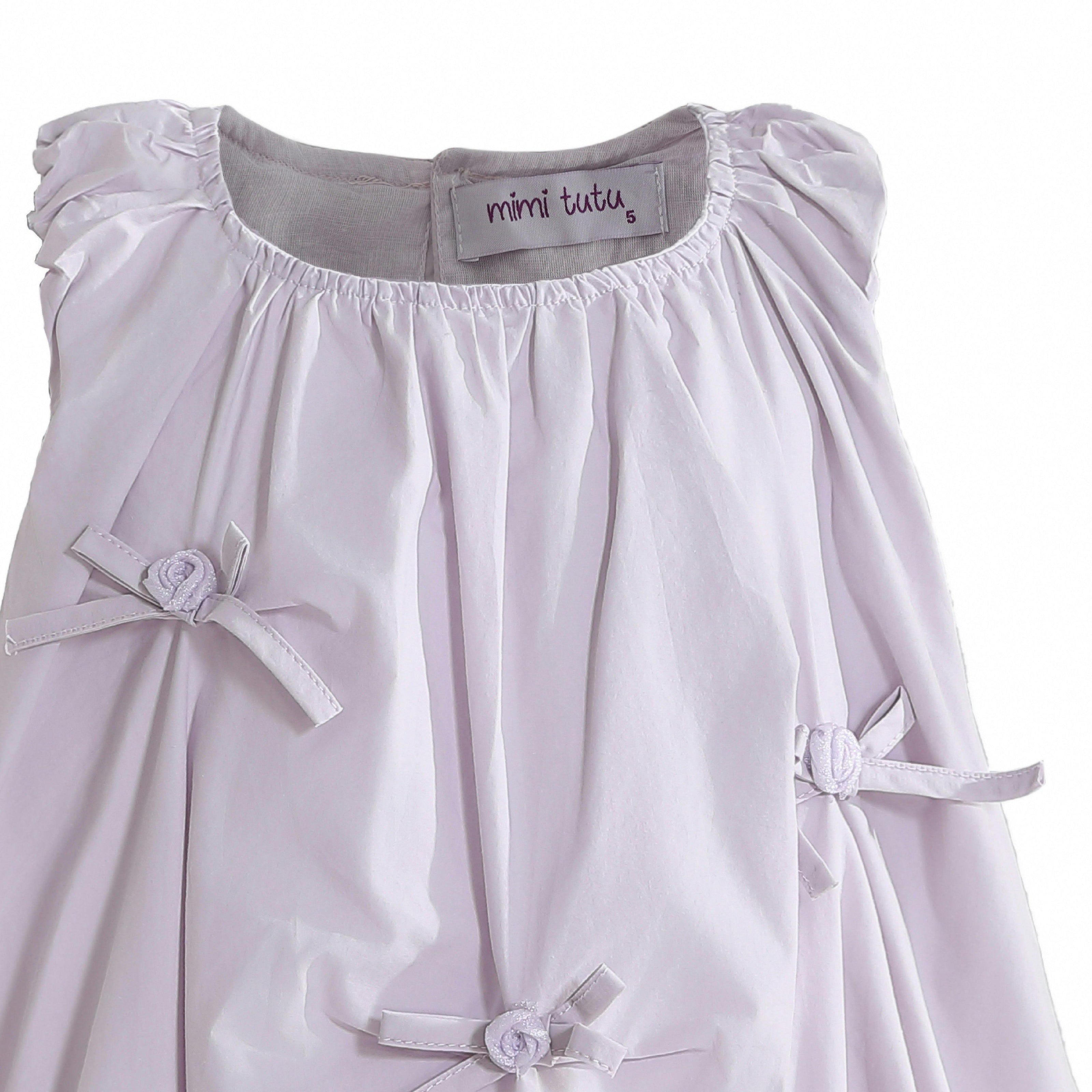 Purple Verona Bow Rosette Balloon Dress