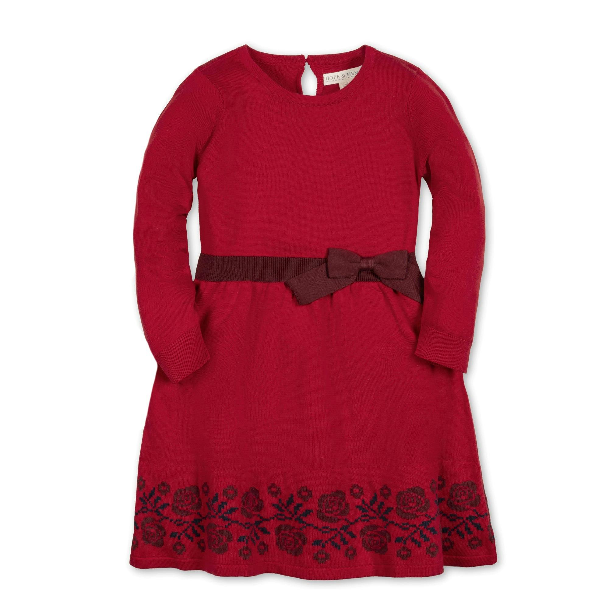 Organic Skater Sweater Dress with Bow
