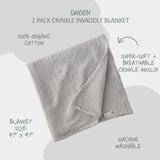 SWOON 2-Pack Crinkle Muslin Baby Swaddle Blanket