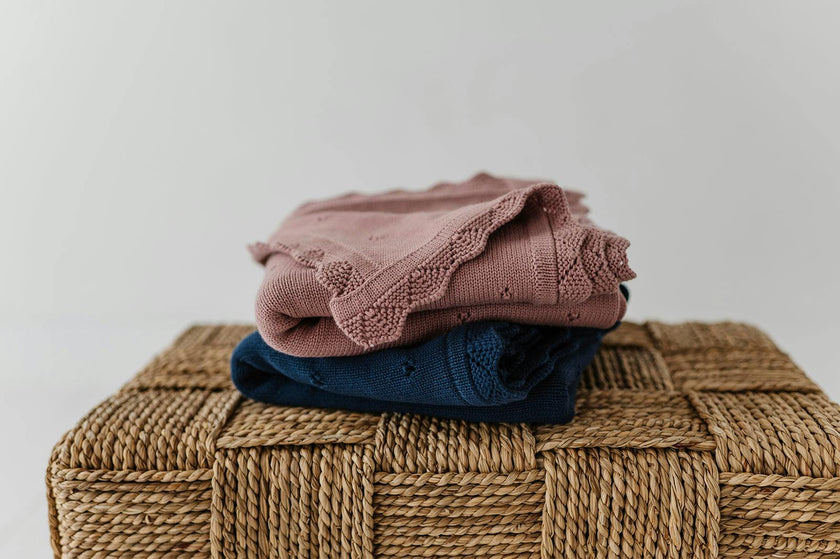 Knit Blanket in Rose