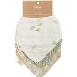Willow 3-pc Muslin Baby. Bib Set (Neutral Leaf)