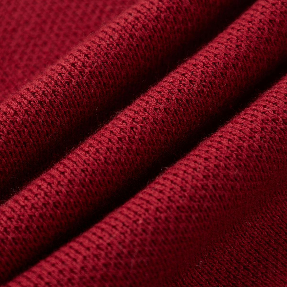 Red Knit Long Stocking Cap