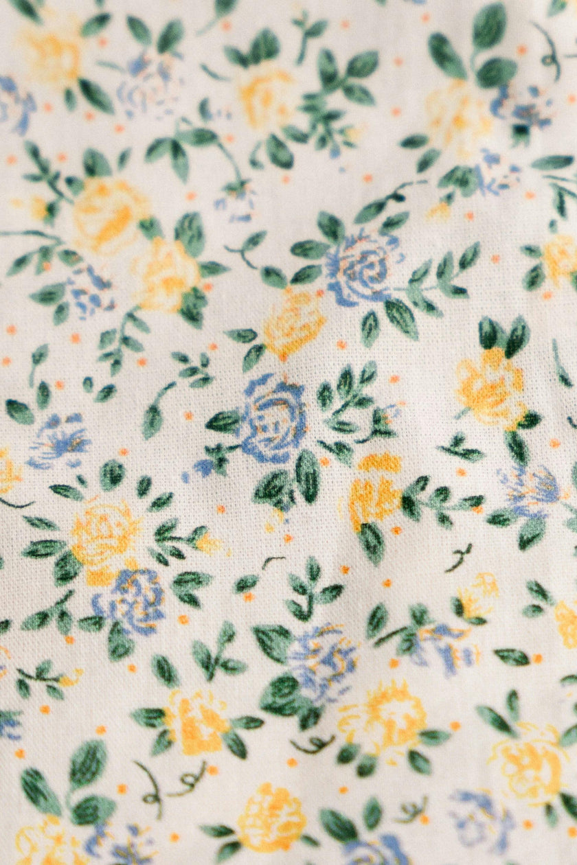 Buttercup Bloom Timeless Floral Ruffle Zipper Pouch