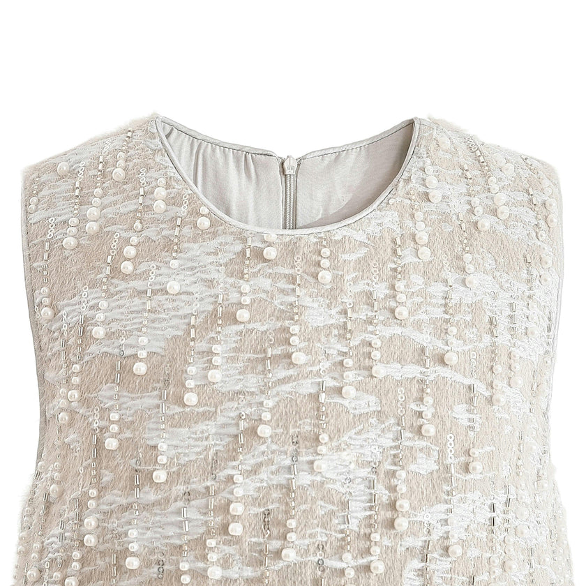 Silver Feathered Party Dress