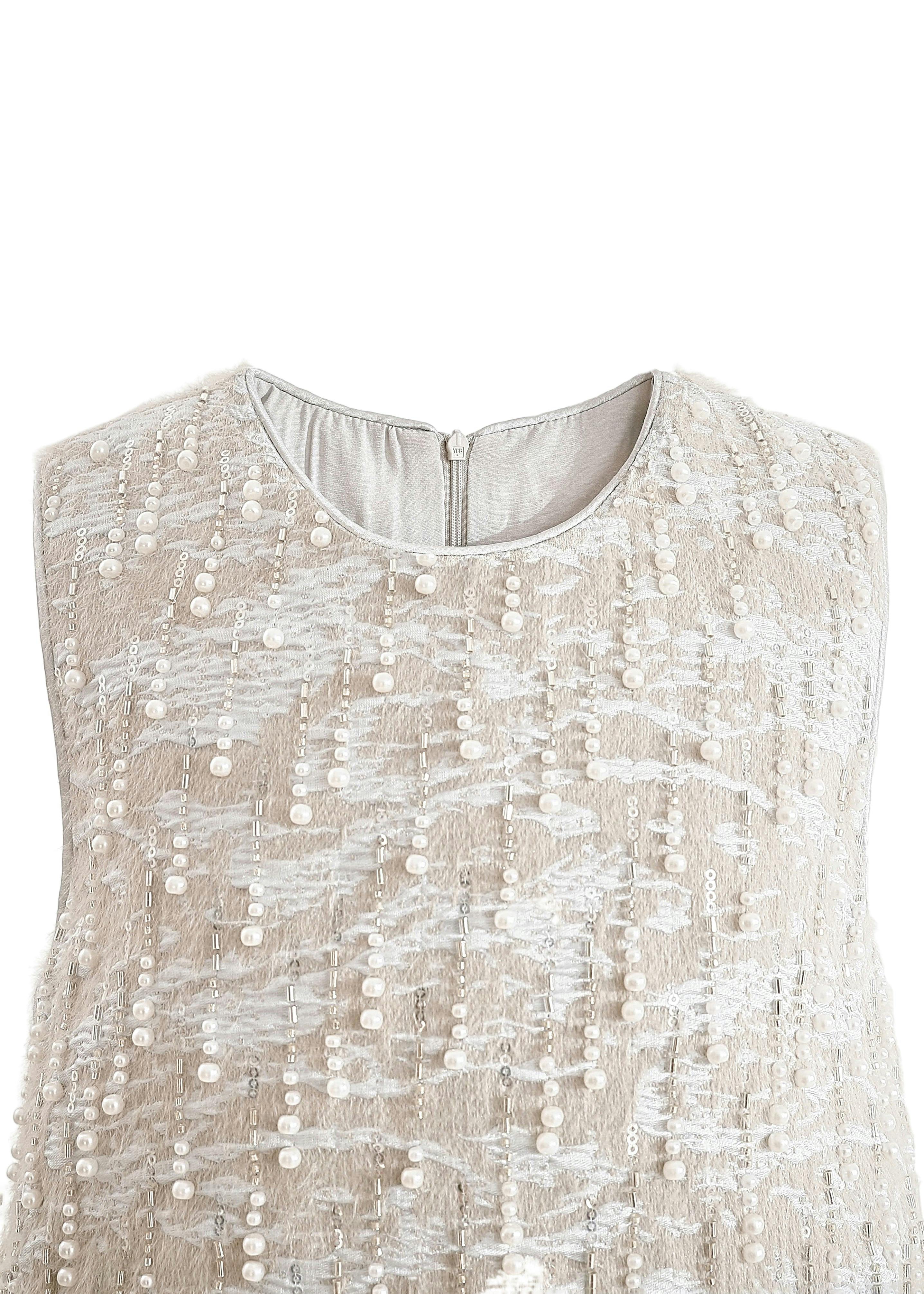 Silver Feathered Party Dress