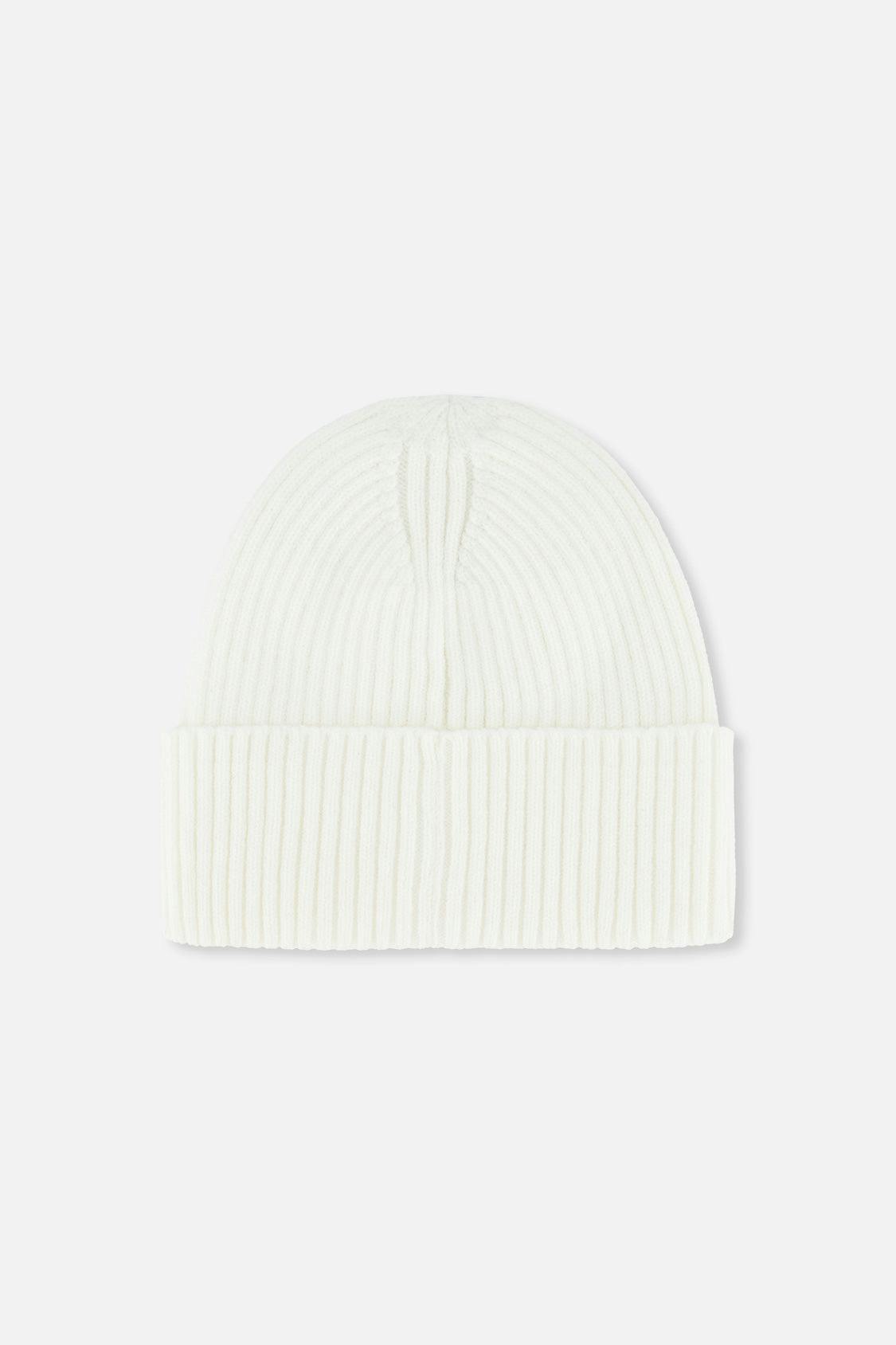 Ribbed Knit Hat Off-White