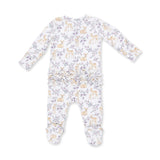 Floral Deer - 2 Way Ruffle Back Zipper Footie