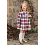 TARTINE ET CHOCOLAT Cozy Plaid Baby Dress - Nacre