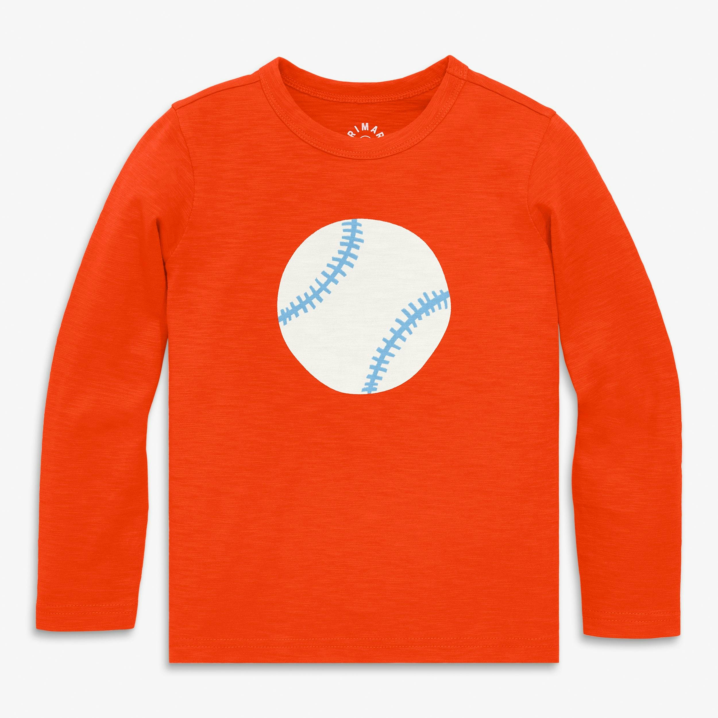 Kids long sleeve baseball tee