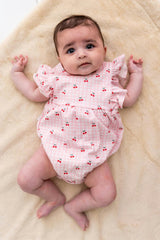 Cherries Pima Cotton Baby Bloomer w/ Cross Straps