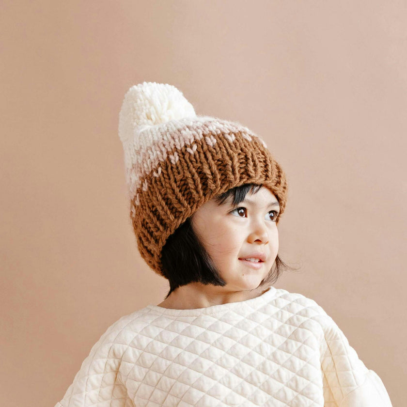 Nell Stripe Hat - Walnut/Blush