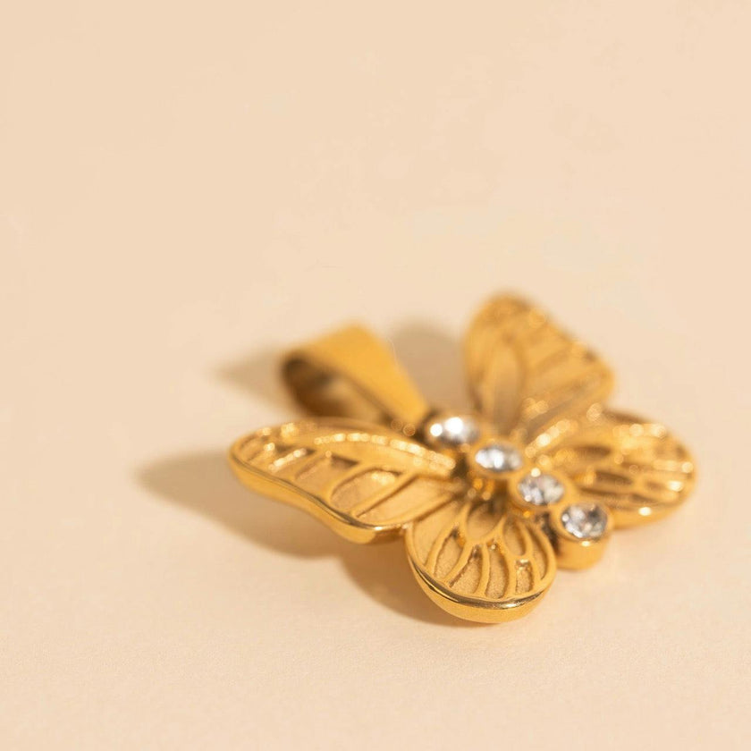 Butterfly Crystal Necklace Charm