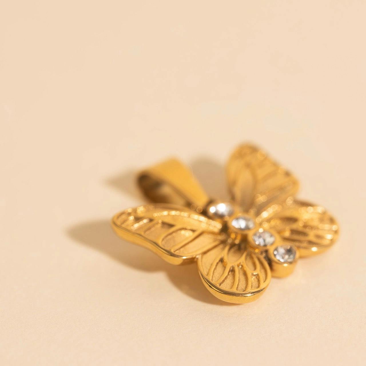 Butterfly Crystal Necklace Charm