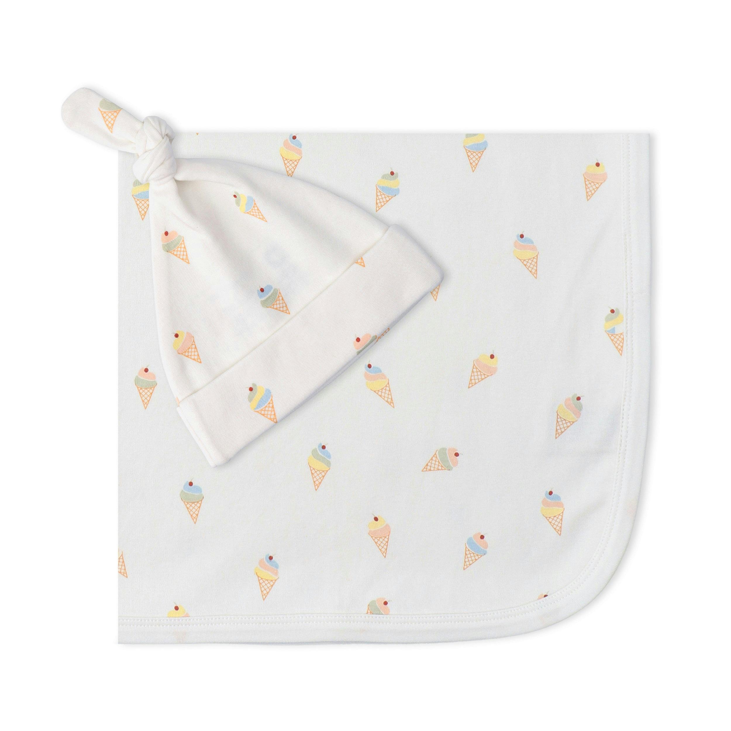 Organic Swaddle Blanket & Hat Set
