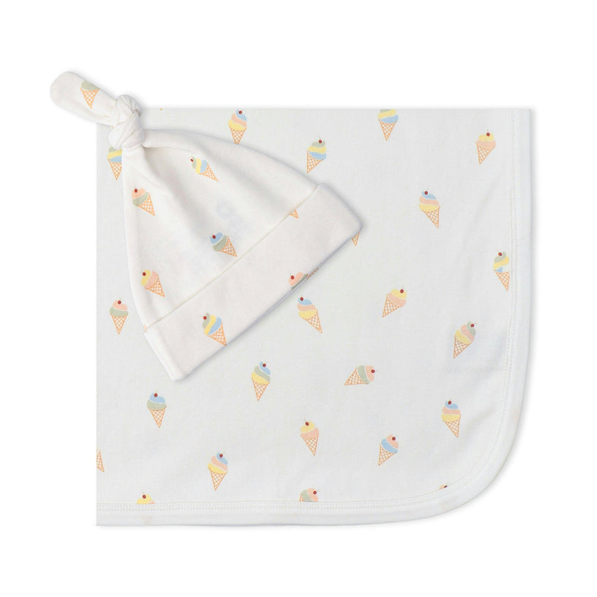 Organic Swaddle Blanket & Hat Set