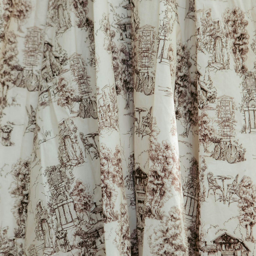 Zaza Midi Dress in Brown Toile