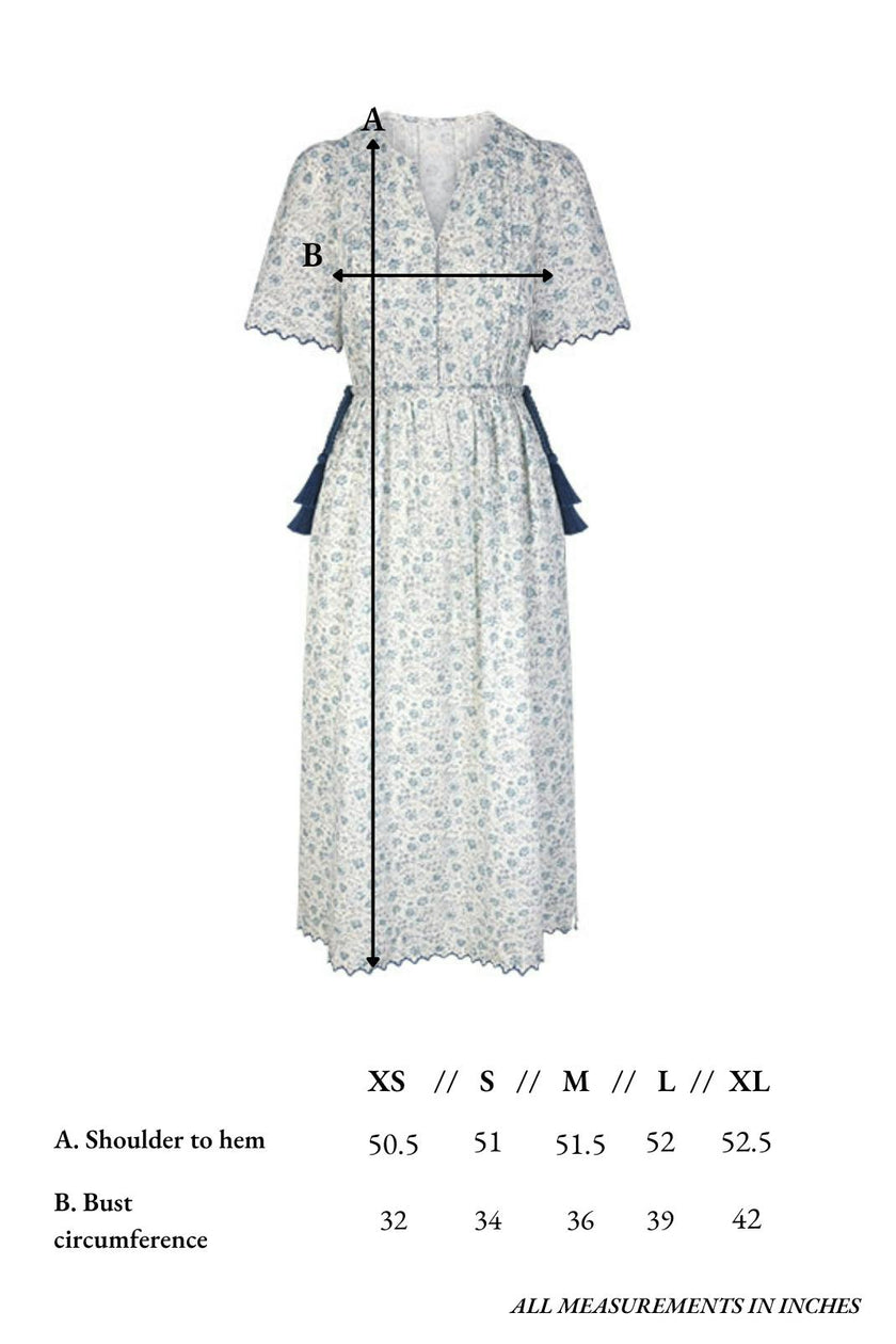 Lindsay Dress in Floral Blues