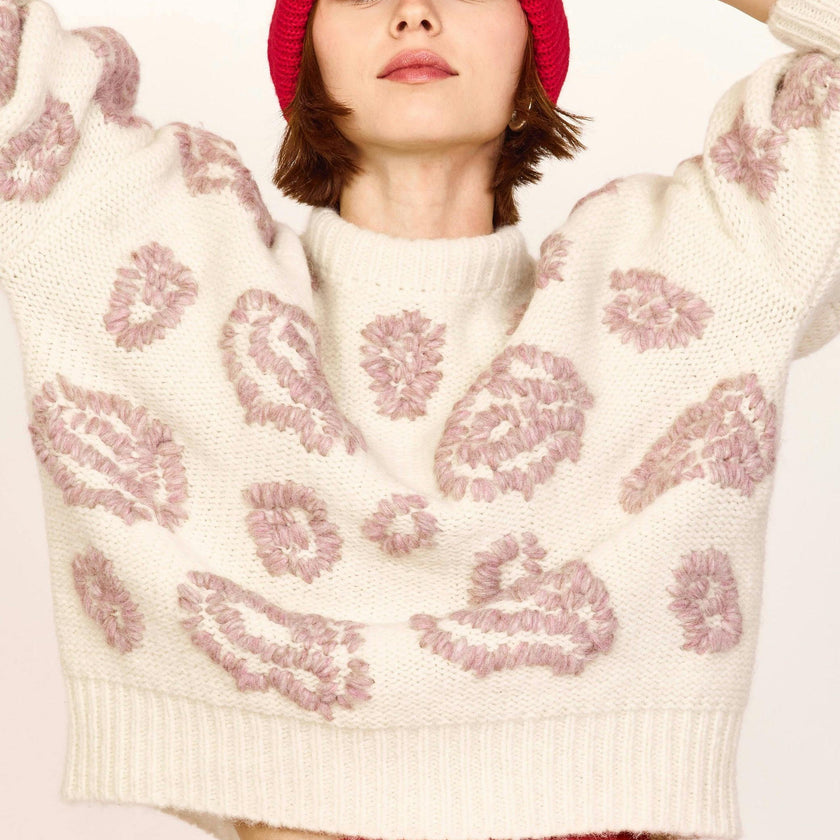 Cusco Waterlily Pullover in Ivory/Fawn