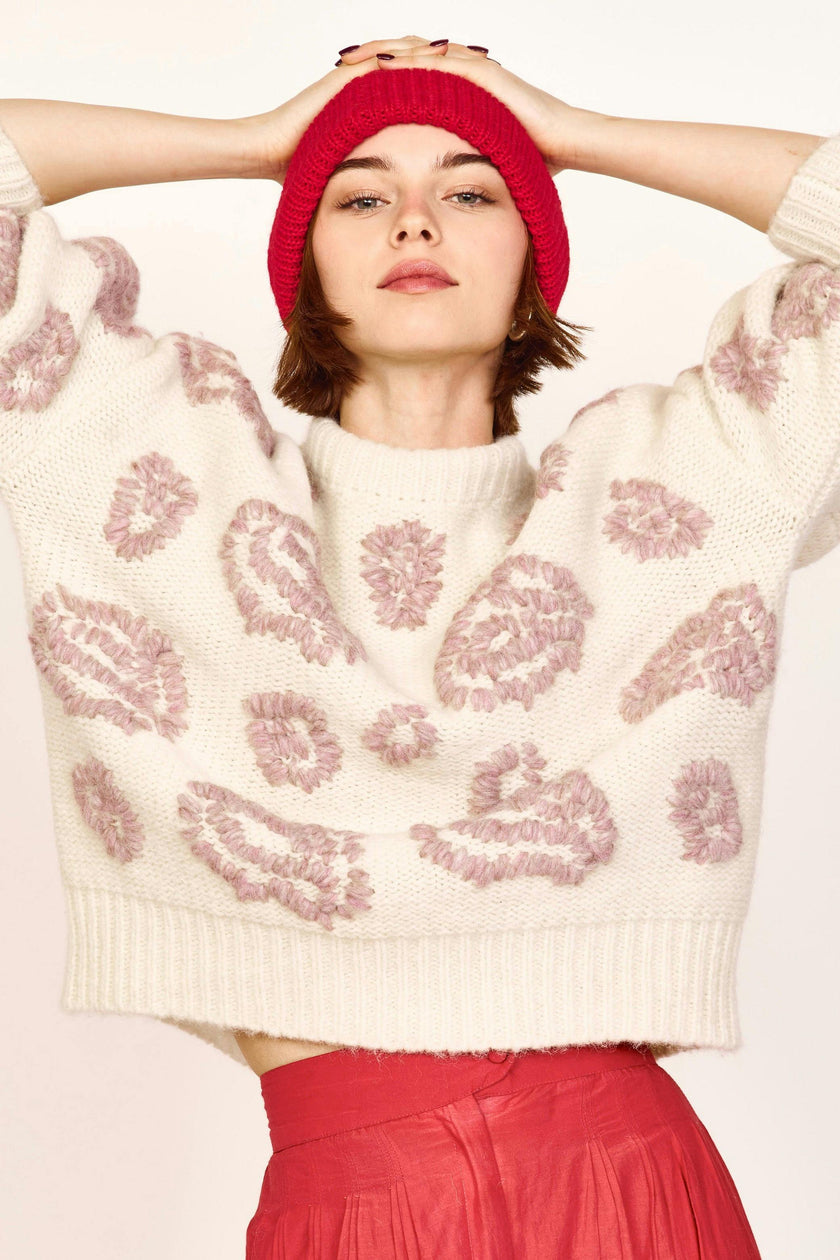 Cusco Waterlily Pullover in Ivory/Fawn