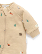 Embroidered Fleece Growsuit Woodland Broderie