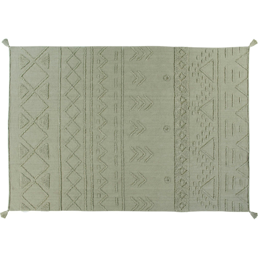 Tribu Washable Rug. Green