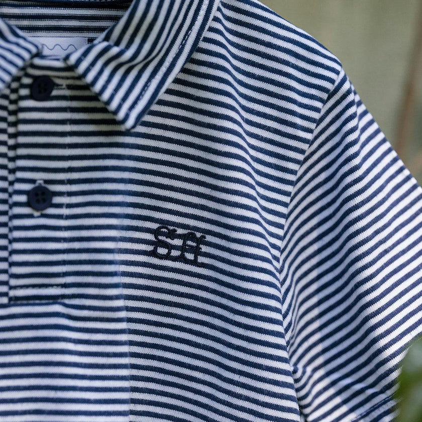 Banks Polo in Navy Stripe