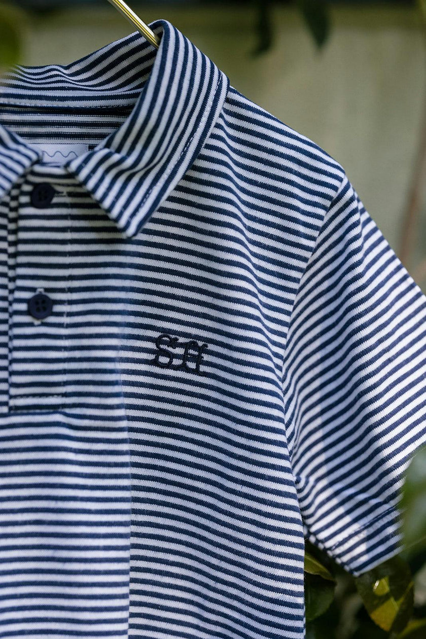 Banks Polo in Navy Stripe