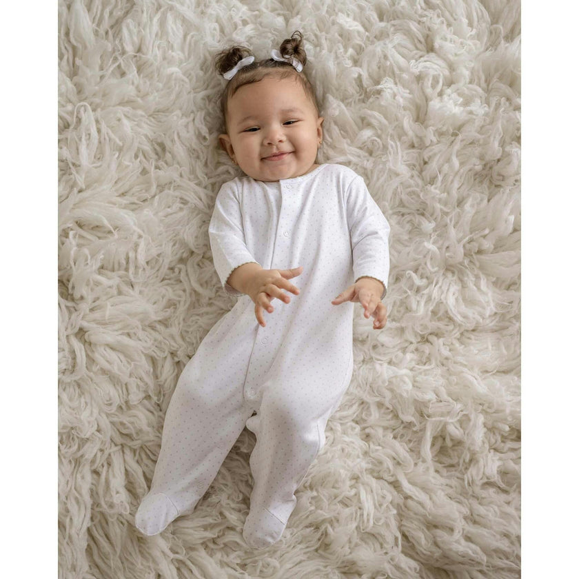 Sage Polka Dot Pima Footie