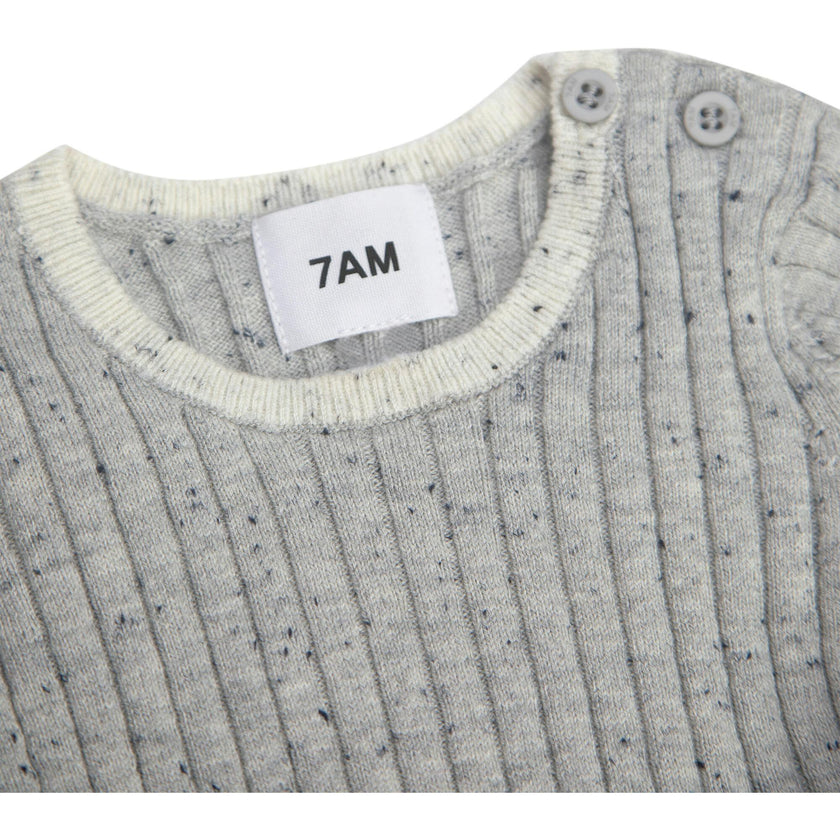 Ribbed Knit Long Sleeve Retro Top