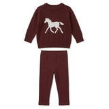 Horse Jacquard Knit & Fleece 2-Piece Set
