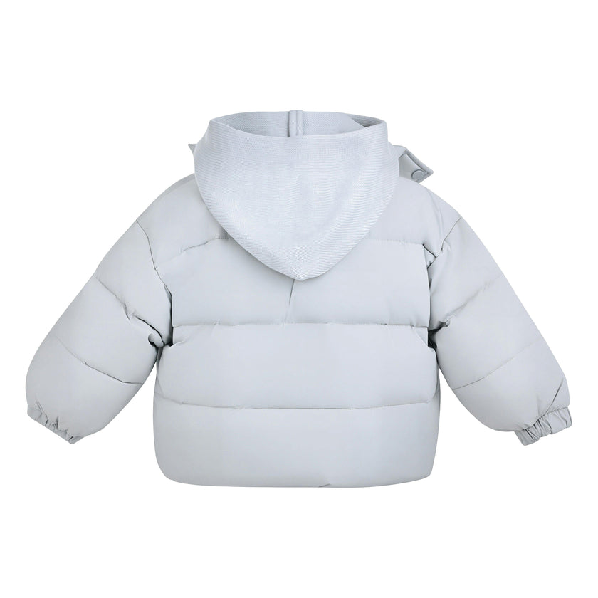 Blue Hooded Puffer Jacket