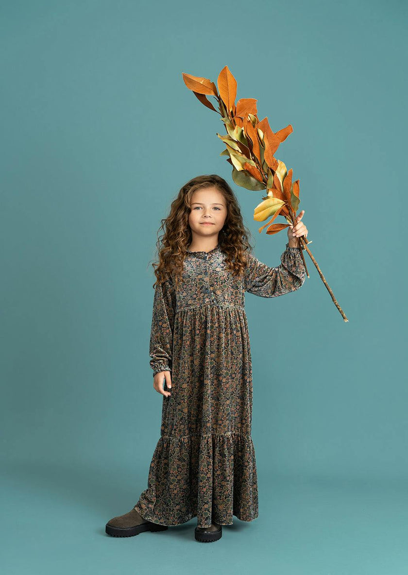 Ribbed Velvet Floral Robe