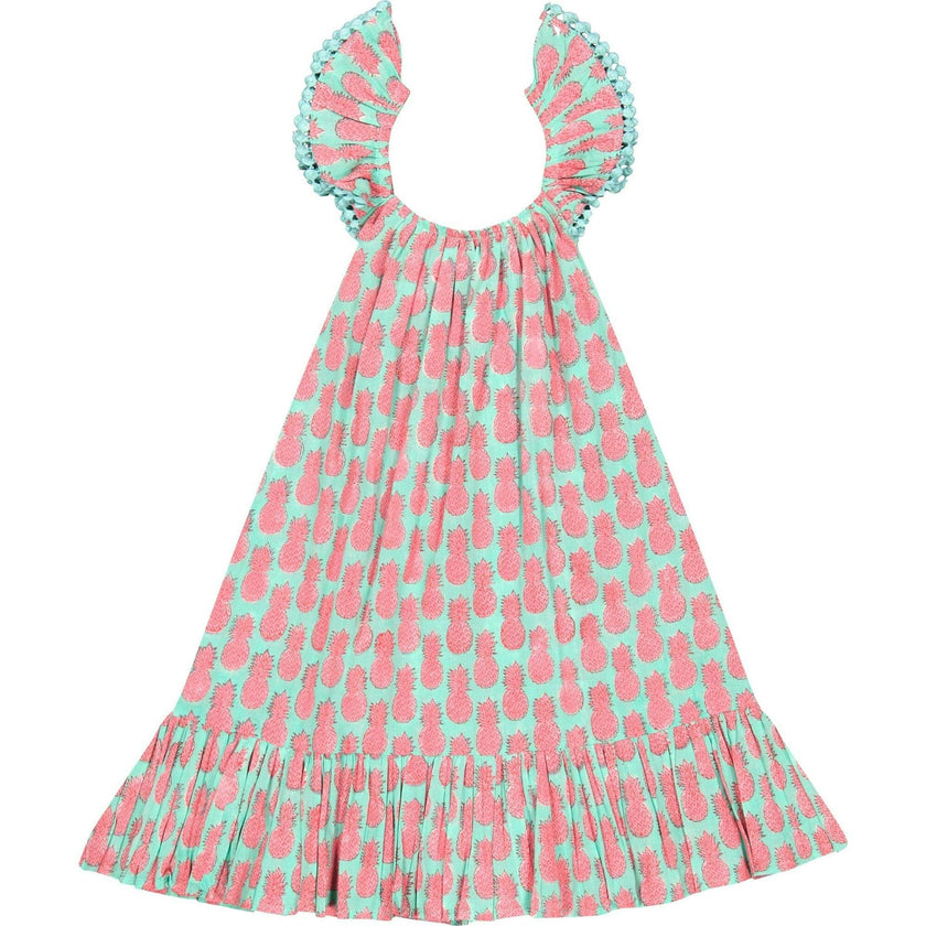 Mini Eva Girl's Dress Pineapple Crush Pink, Green