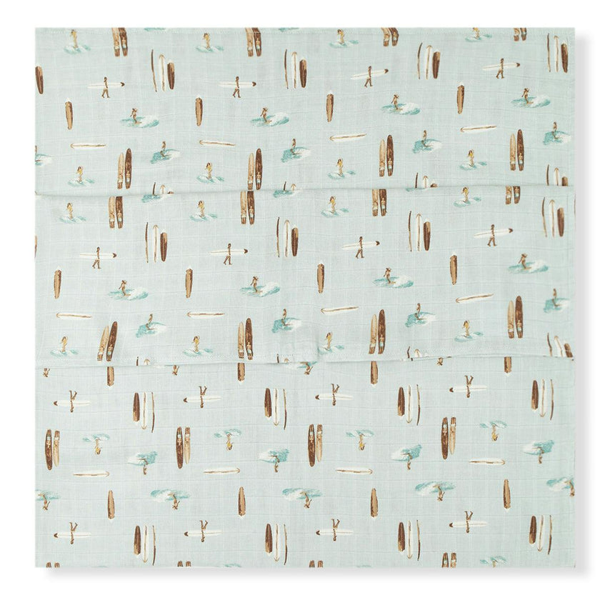 Vintage Surf Bamboo Muslin Swaddle Blanket