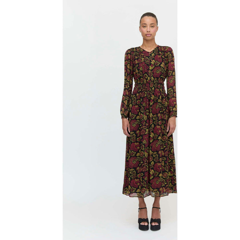 The Rosely Dress - Black Palampore Floral