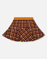 Milano Plaid Asymmetrical Flounce Mini Skirt