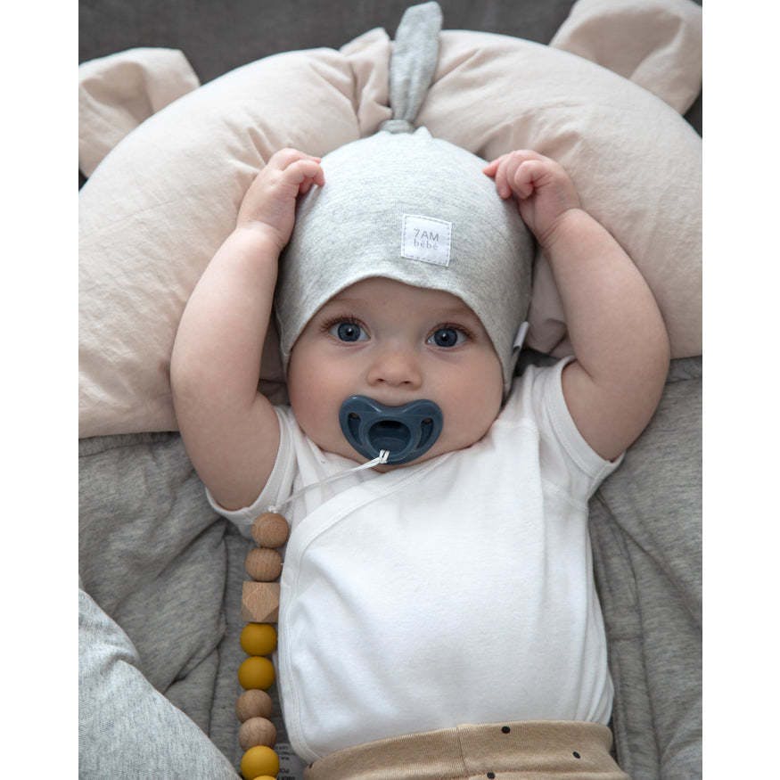 Cotton Top Knot Beanie