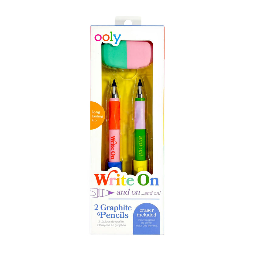 Write On Graphite Pencils and Eraser - Set of 2