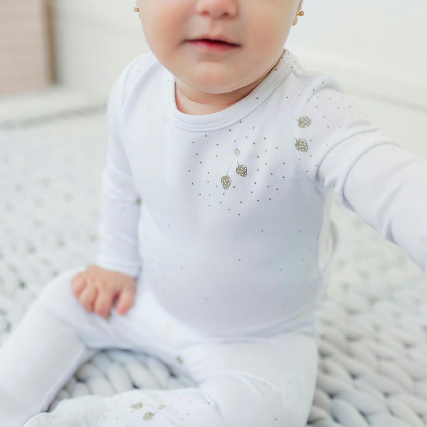 Strawberry and Dot Print Onesie Set Skylight